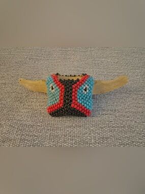 Native American Bone and Bead Bolo Tie Holder